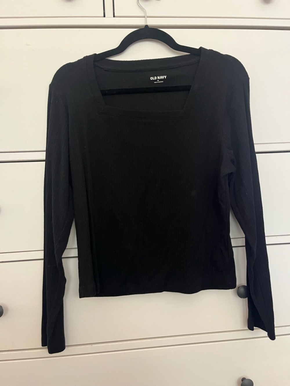 Old Navy Black Square-Neck Long Sleeve Top